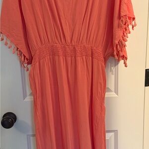 Coral Tassel Maxi Dress